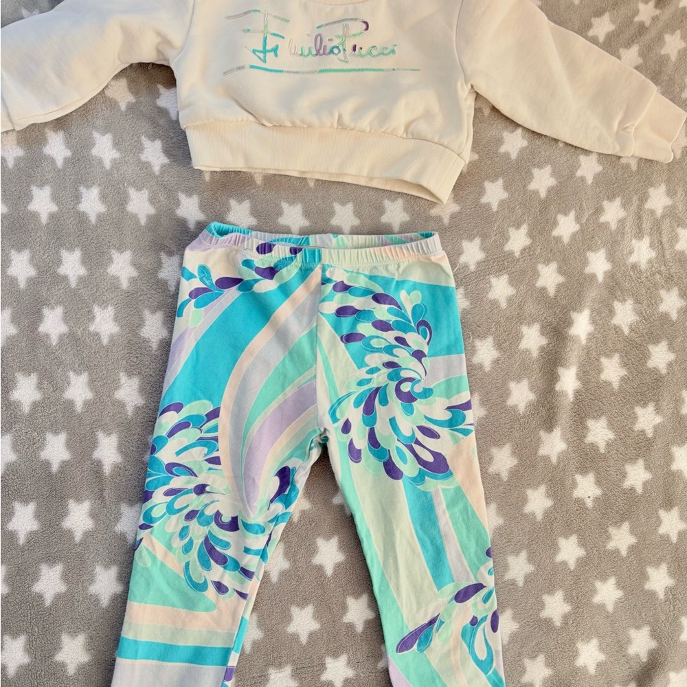 Emilio Pucci Pastel Patterned Kids Leggings
